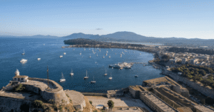 Corfu Town and Albania